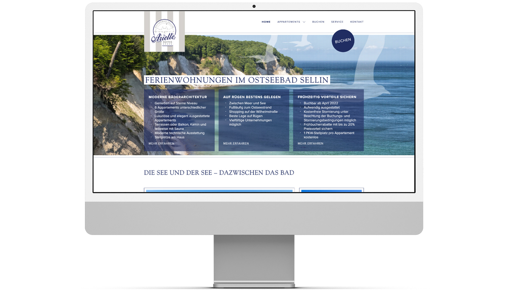 Website auf iMac