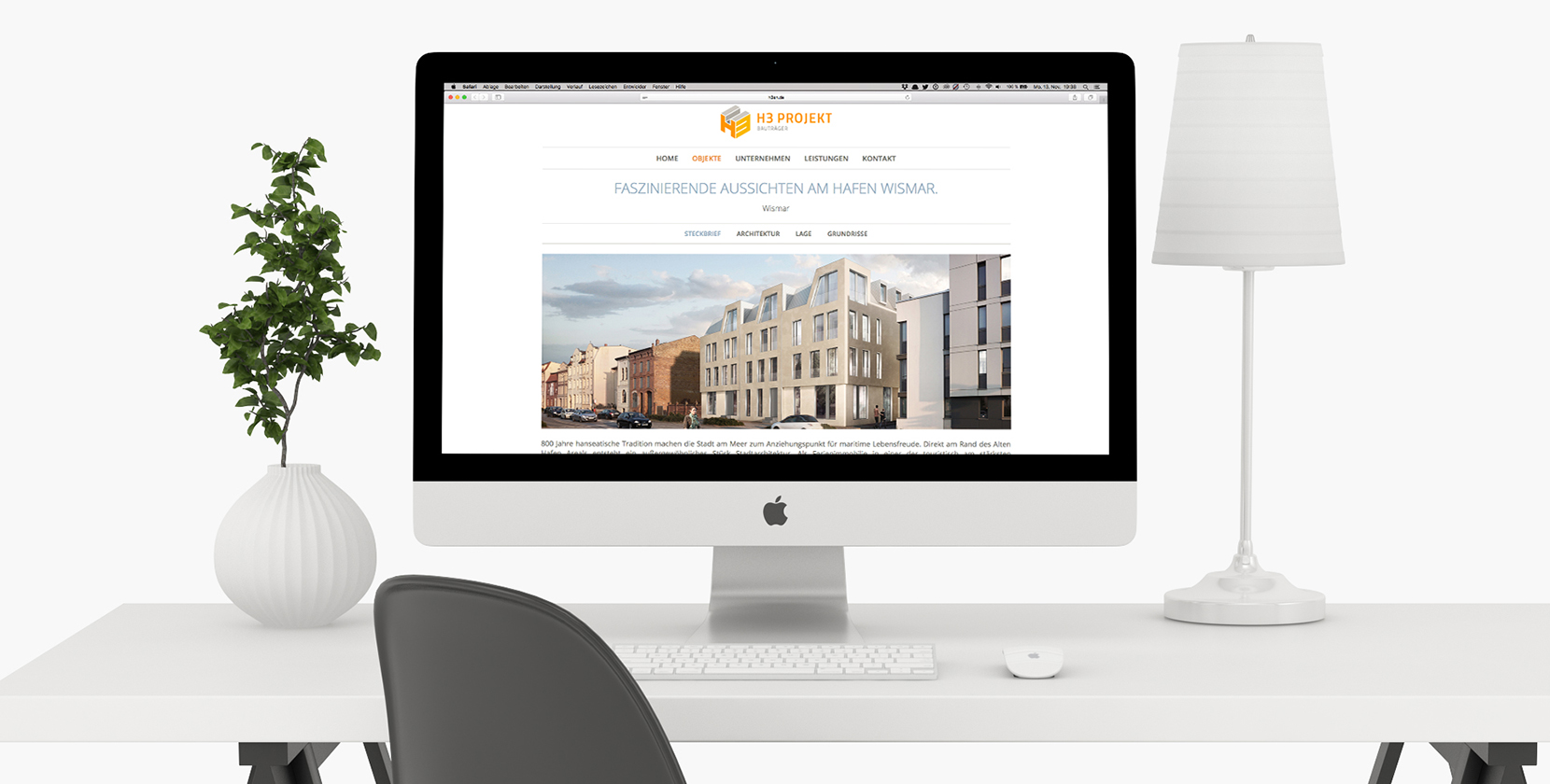 Website auf iMac